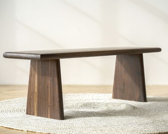 Hardwood Japandi Day Bench "Lineage" Scandinavian Minimalist Sustainable Oak Bench