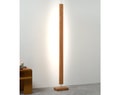Handmade White Oak LED Floor Lamp, Dimmable Standing Corner Light with Remote