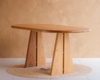Customizable "Sienna" Oak Dining Table: Scandinavian Minimalist Design, Sustainable Kitchen Furniture