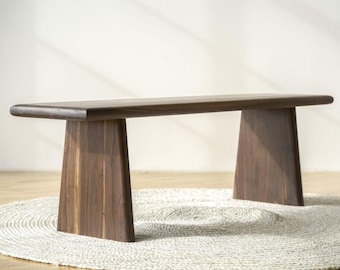 Customizable Hardwood Japandi Day Bench "Lineage" Scandinavian Minimalist Sustainable Oak Bench Japanese Modern Design