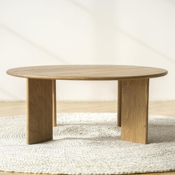 Customizable Oak Japandi Coffee Table – Scandinavian Japanese Modern Design