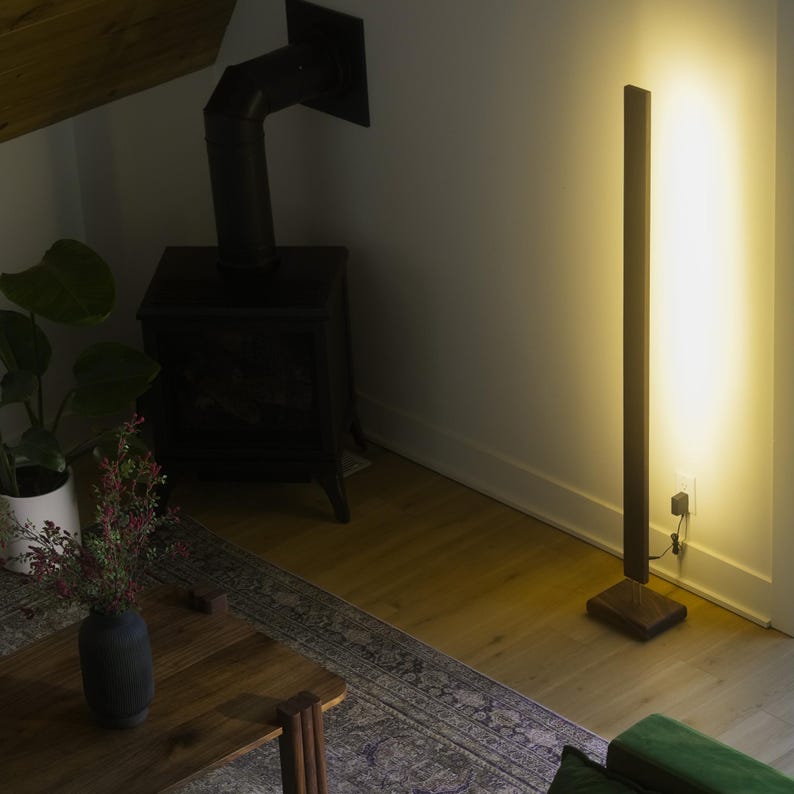 Mid Century Floor Lamp, "Elevate" Handmade Standing Lamp, Dimmable Color Changing LED Mood Lighting with Remote image 10