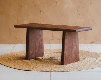 Customizable Hardwood Japandi Day Bench "Lineage" Scandinavian Minimalist Sustainable Oak Bench Japanese Modern Design