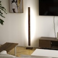 Hardwood Modern Floor Lamp // Dimmable Color Standing  Corner Light w/ Remote, Minimalist Japandi Mid Century