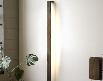 Handmade Walnut LED "Vista" Wall Sconce, Dimmable Modern Lamp with Remote
