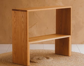Customizable Handmade Oak Walnut Japandi "Compose Console" Entryway Media Table: Scandinavian Modern
