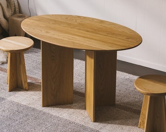 Modern Hardwood Dining Table // Scandinavian Minimalist Danish Sustainable Oak Table