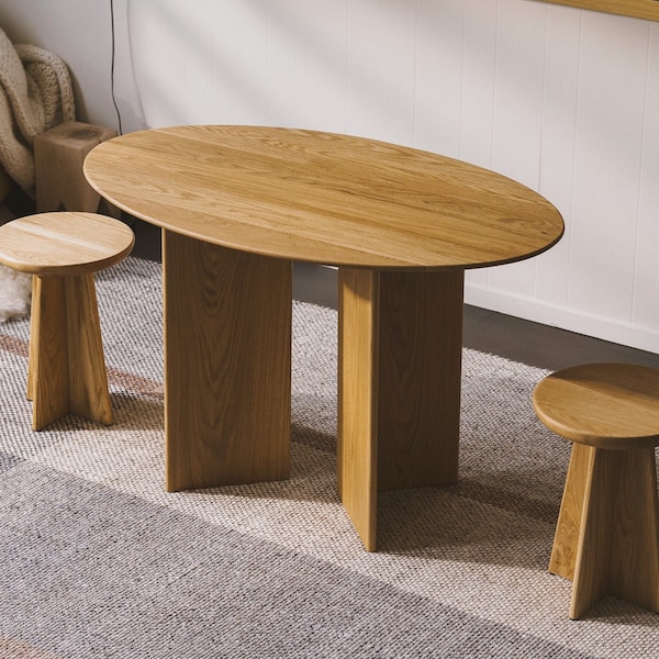 Modern Hardwood Dining Table // Scandinavian Minimalist Danish Sustainable Oak Table