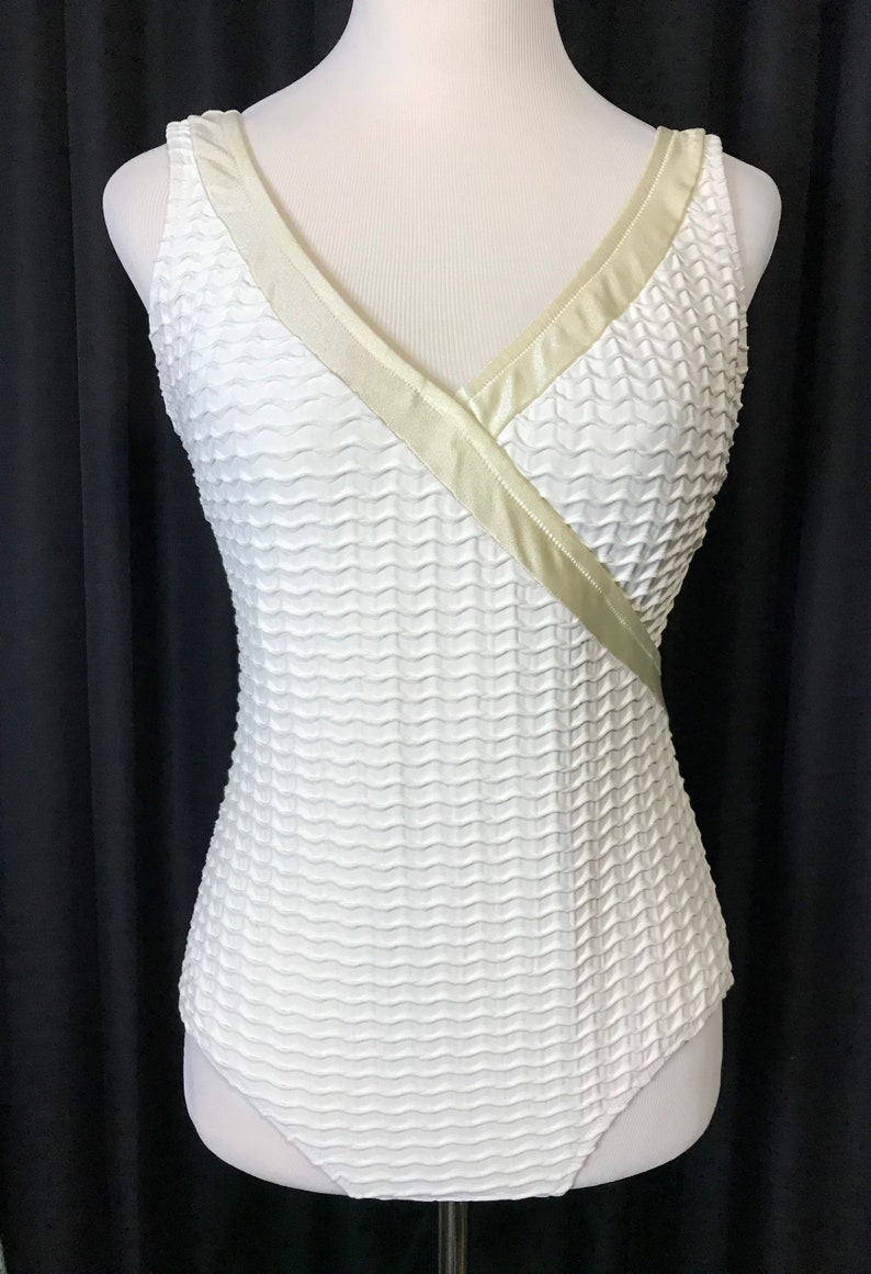 Vintage 80s Swimsuit Swimsuit One Piece Swim Suit Gottex Women's M 1980s vtg image 2