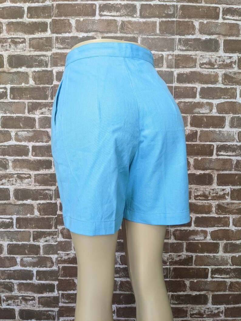 Vintage 50s Shorts Turquoise White Stag Bermuda Deadstock size S image 3