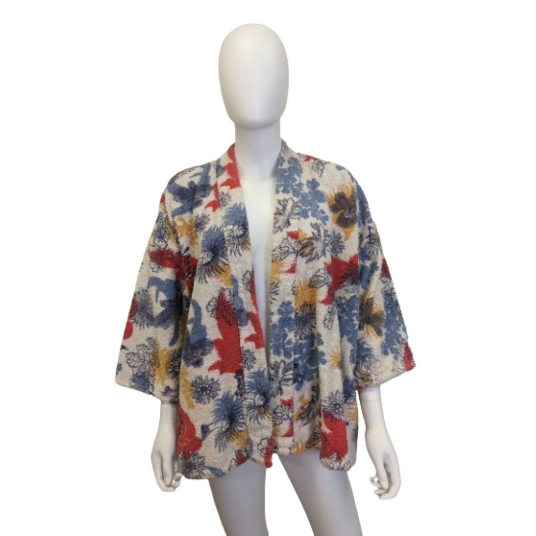 Vintage 60s Pool Robe With Leaves & Flowers Unisex Women's Men's One ...