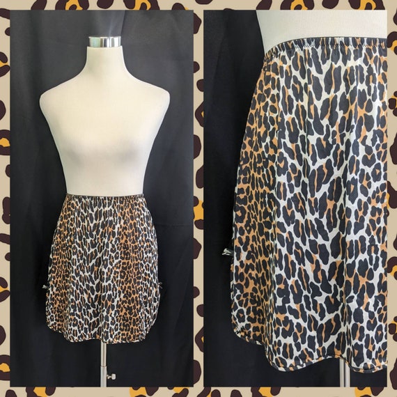 Vintage 70s Half Slip Vanity Fair Leopard Print - siz… - Gem