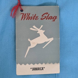 Vintage 50s Shorts Turquoise White Stag Bermuda Deadstock size S image 6