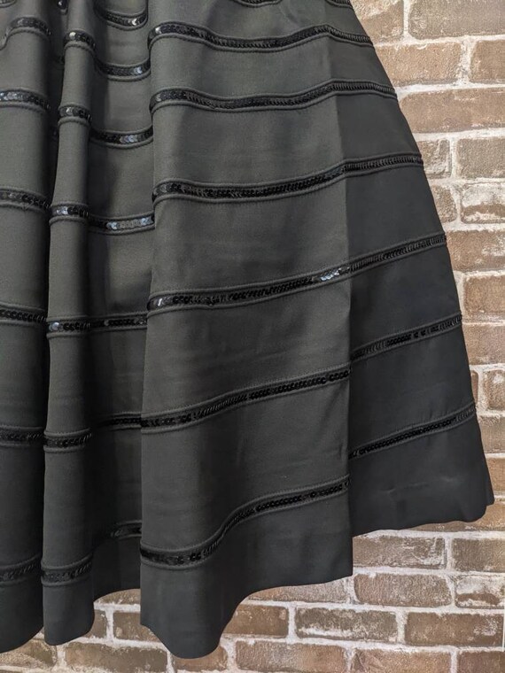 Vintage 50s Evening Dress Black Sequin Formal Pin… - image 6
