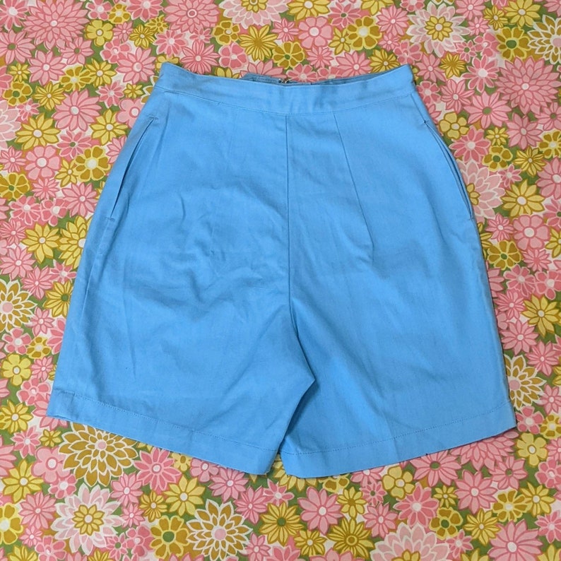 Vintage 50s Shorts Turquoise White Stag Bermuda Deadstock size S image 5