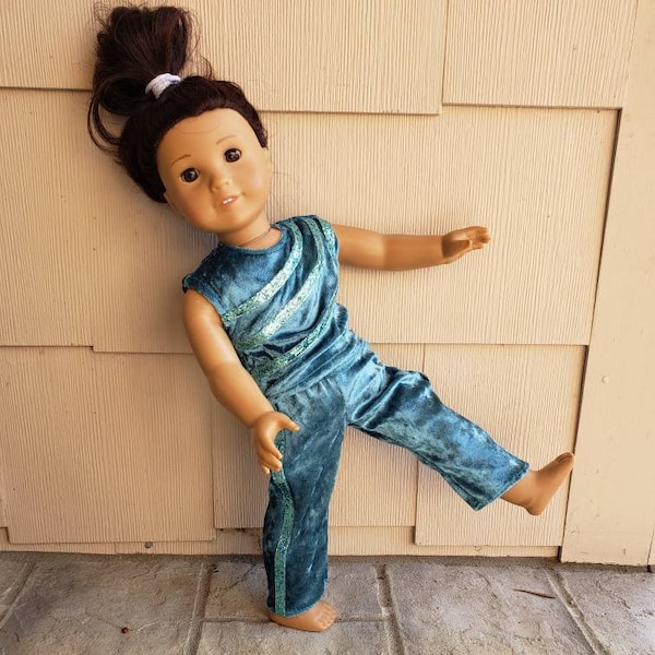 Aqua Sparkle Gymnast!!Doll Clothes  Fits 18 inch dolls like American Girl, Journey Girl, My Life Dolls