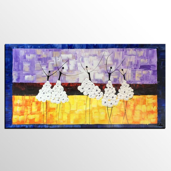 Abstract Painting Canvas Art Bedroom Wall Art Abstract Art Large Art Canvas Painting Ballet Dancers Painting Large Canvas Art