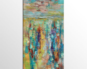 Dipinto ad olio Lanscape, Original Canvas Art, Heavy Texture Painting, Canvas Art Painting, Bedroom Wall Art, Lot's of Texture, Art on Canvas