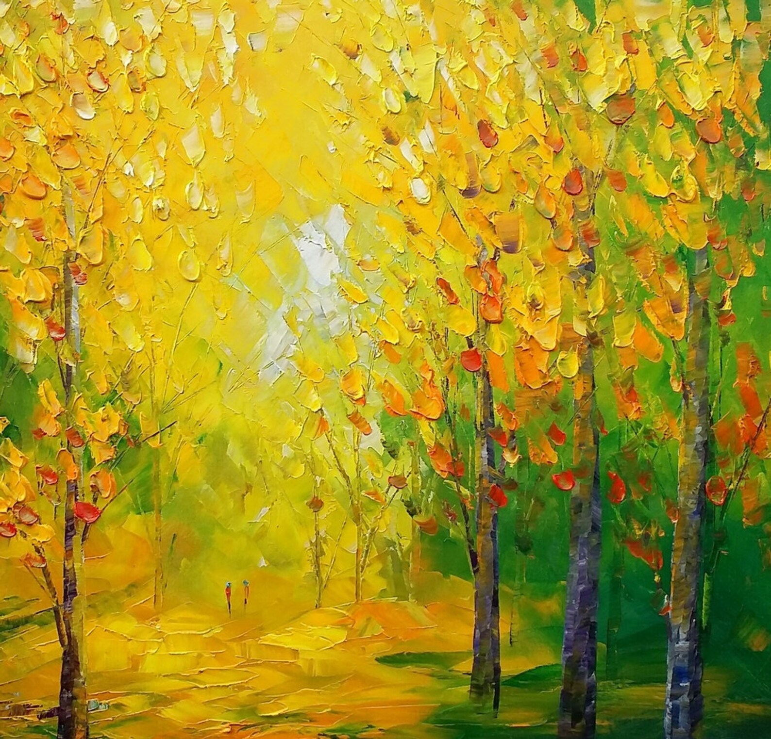 Sale Forest Tree Painting Canvas Wall Art Modern Art Etsy