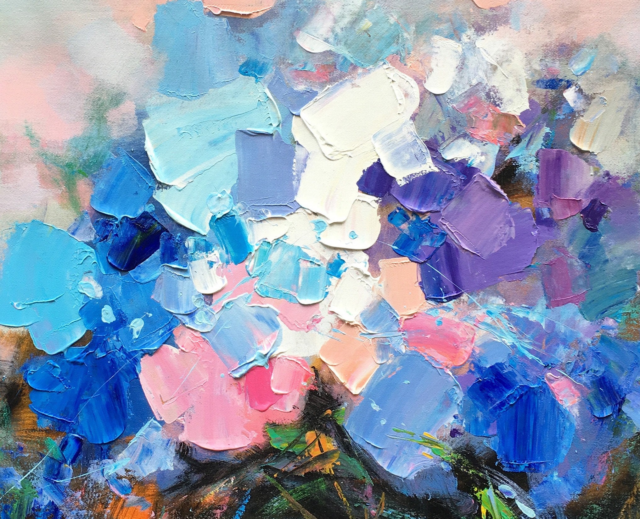 Abstract Still Life Painting Flower Oil Painting Large Etsy