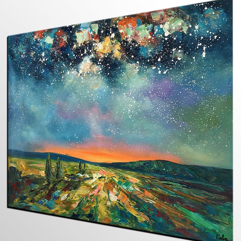 Custom Extra Large Painting Landscape Oil Painting Starry Etsy