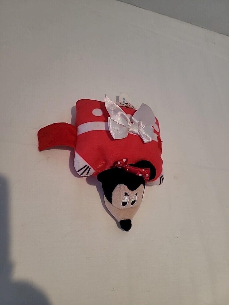Pillow Pets Minnie Mouse Disney Red Plush Polka-Dots Stuffed Animal Toy 5" X 4" image 2