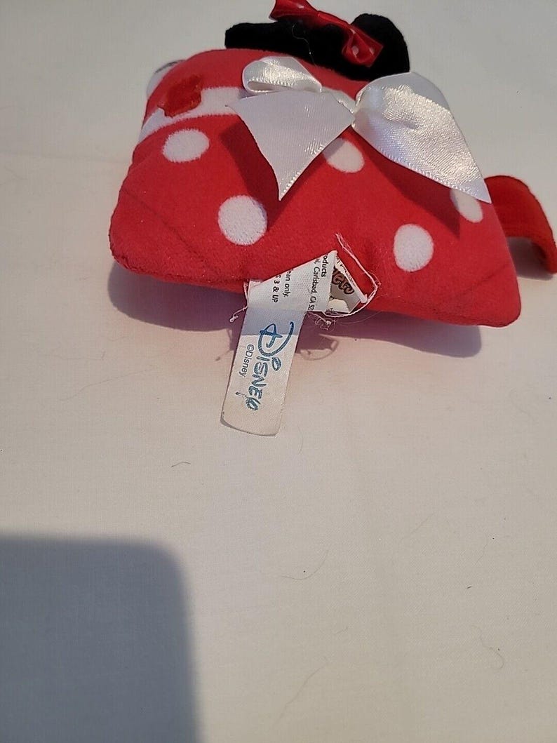 Pillow Pets Minnie Mouse Disney Red Plush Polka-Dots Stuffed Animal Toy 5" X 4" image 6