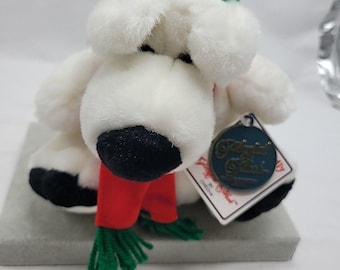 Vintage Stuffed Animal 1988 Polar Bear 7" Chrisha Playful Christmas Plush Toy