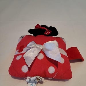 Pillow Pets Minnie Mouse Disney Red Plush Polka-Dots Stuffed Animal Toy 5" X 4" image 13