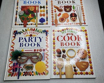 My First Book Lot Of 4 - Cookbook Baking Party Activity HC Large Vintage