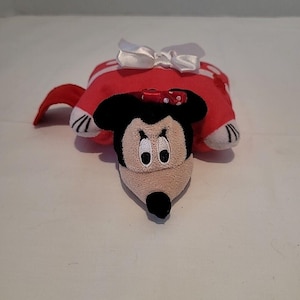 Pillow Pets Minnie Mouse Disney Red Plush Polka-Dots Stuffed Animal Toy 5" X 4" image 1