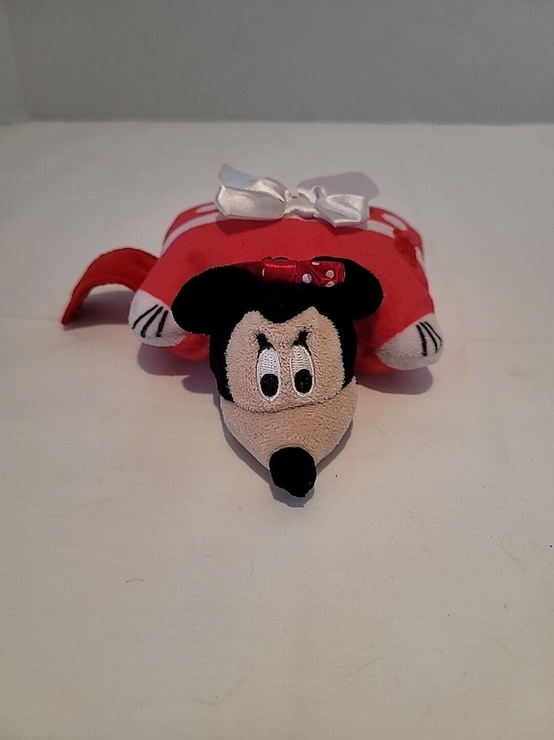 Pillow Pets Minnie Mouse Disney Red Plush Polka-Dots Stuffed Animal Toy 5" X 4" image 1