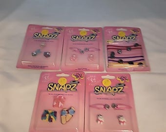 Lot Of 5 New SNAPZ  Vintage Swappable Snap in Hair Accessories Vintage Tom Jerry