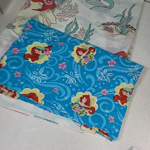 ヴィンテージ 90年代 ディズニー リトル・マーメイド ツインサイズ フラットシーツ 枕カバー付き 難あり 画像 12