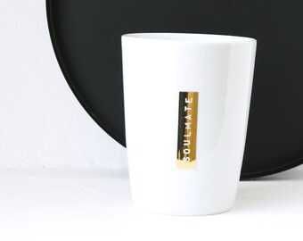 Kaffeebecher Soulmate im minimalistischen Design aus Porzellan für deine Kaffeepause oder zum verschenken