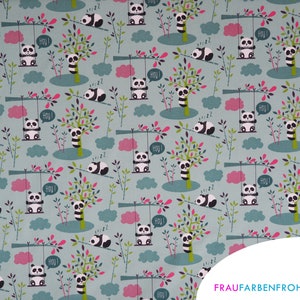 Coated cotton with cute pandas sold by the meter for your sewing project or as a tablecloth image 3