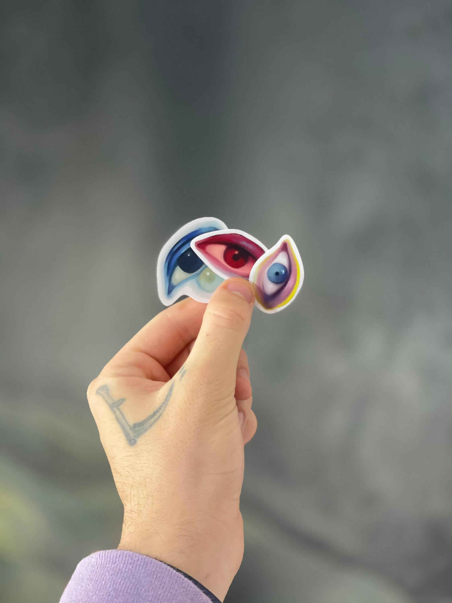 Eye Sticker Pack Set of Three 3 Vinyl DieCut Eye Stickers Etsy