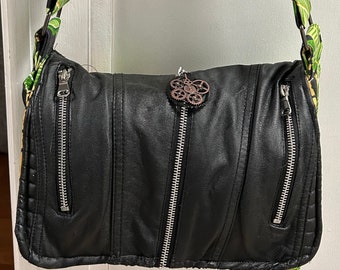 Cheetah Purse Upcycled from Pleather Jacket