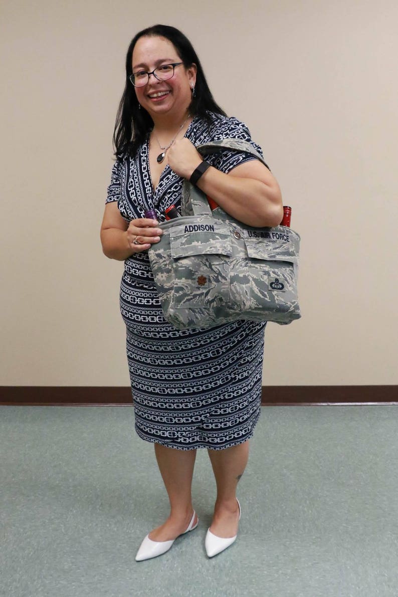 TOTE BAG Customized From Your Military Camo Shirt All Branches of Service image 6