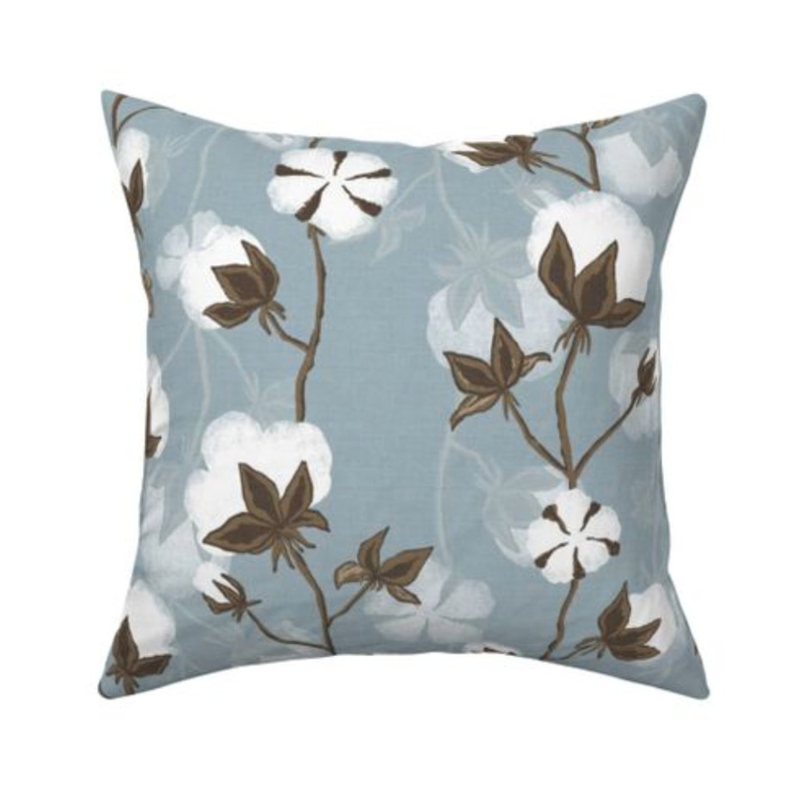 Cotton Stem Pillow Cover Cotton Boll Cotton Ball Modern Etsy