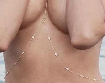 Crystal, Body chain, belly chain, diamond, gemstone necklace