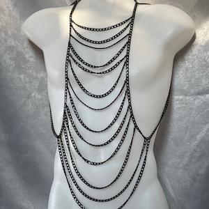 men&#39;s layered body chain harness