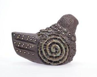 Karin Hedin earthenware bird, Tällberg Ceramics 1960s