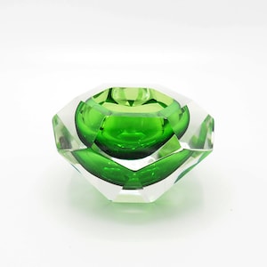 Flavio Poli Murano Sommerso diamond glass bowl 1960s