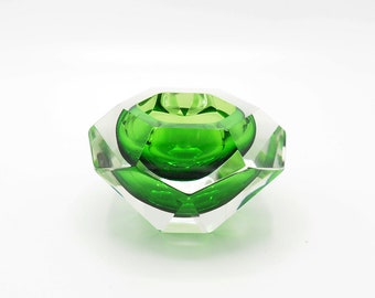 Flavio Poli Murano Sommerso diamond glass bowl 1960s