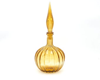Empoli Genie large glass dome vase amber