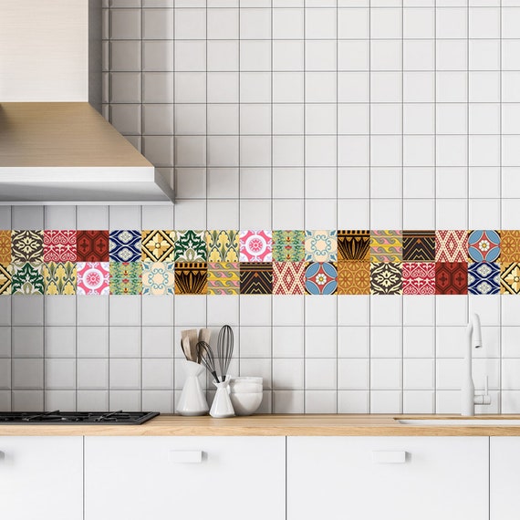 Decorative Tiles Stickers Oslo Pack Of 16 Tile Decals Art For Walls Kitchen Backsplash Bathroom - Decorative Tiles For Bathroom Backsplash Decorative Tiles Stickers Oslo Pack Of 16 Tile Decals Art For Walls Kitchen Backsplash Bathroom - Decorative Tiles For Bathroom Backsplash