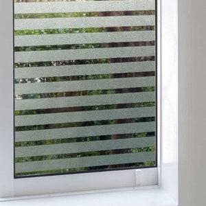 Static Cling Stripes Privacy Window Film Glass Covering Film for All Kinds of Smooth Glass Surface 19.6 x 78.7 image 1