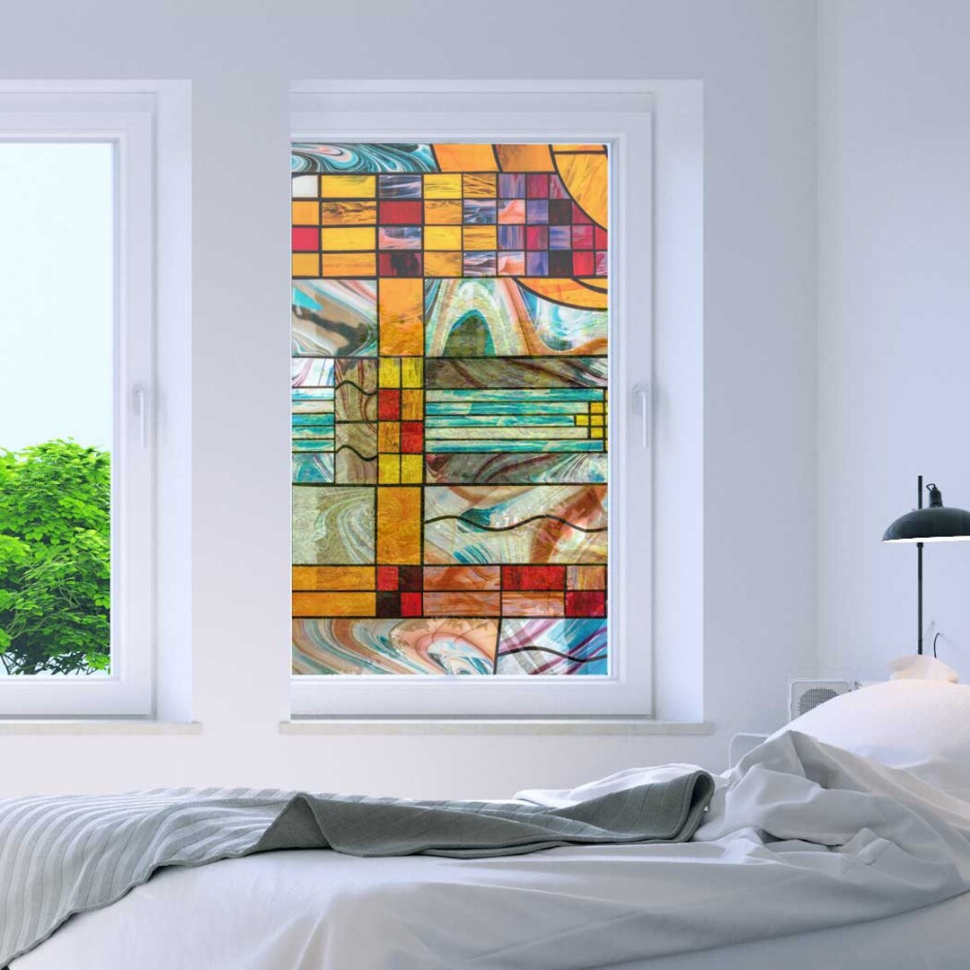 Custom Size Stained Glass Window Film Electrostatic Heat-proof Privacy  Protection Reusable Removable Home-decor -  UK