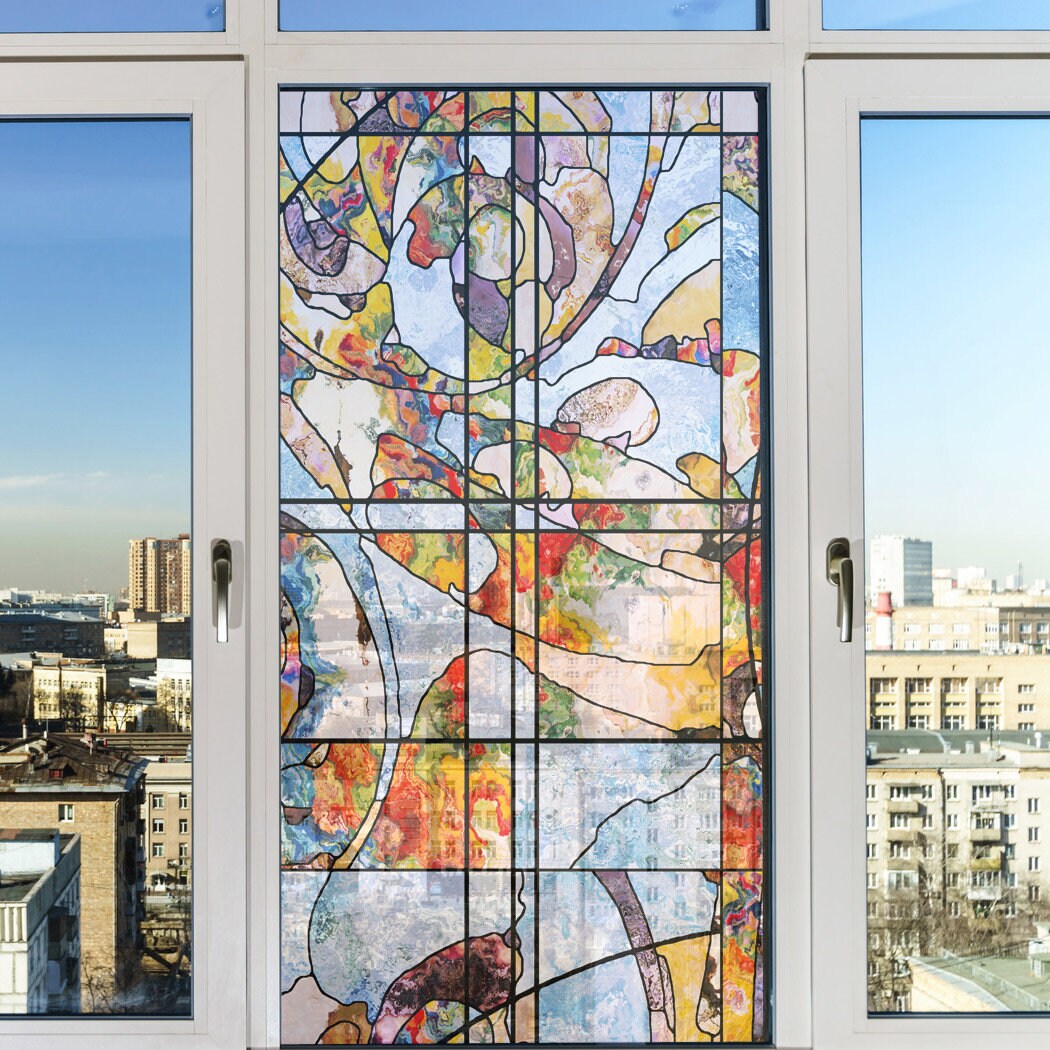 Nonadhesive Decorative Privacy Window Film Static Cling Etsy